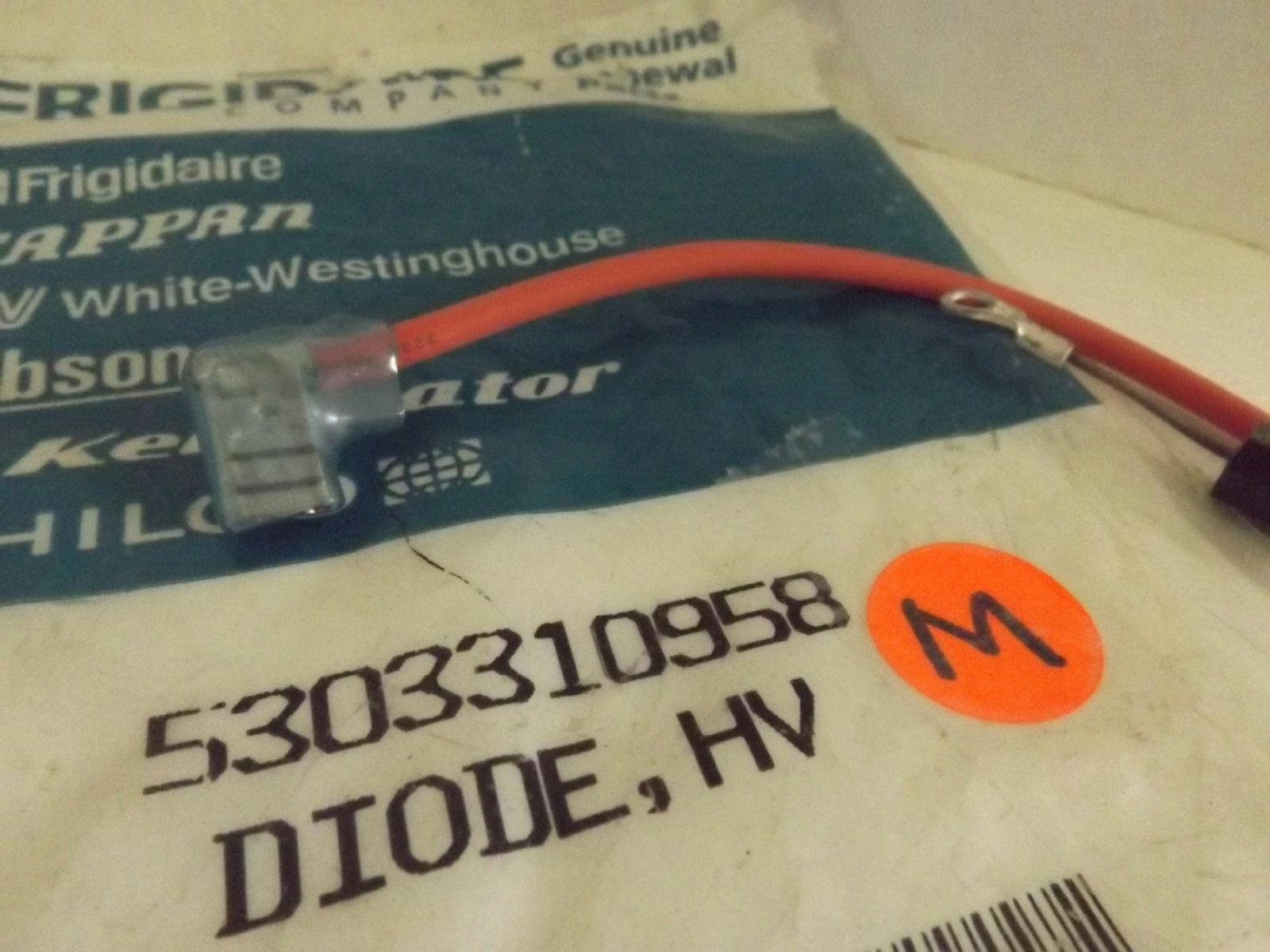 FRIGIDAIRE TAPPAN MICROWAVE 5303310958 HV DIODE NEW FRIGIDAIRE TAPPAN MICROWAVE 5303310958 HV DIODE NEW